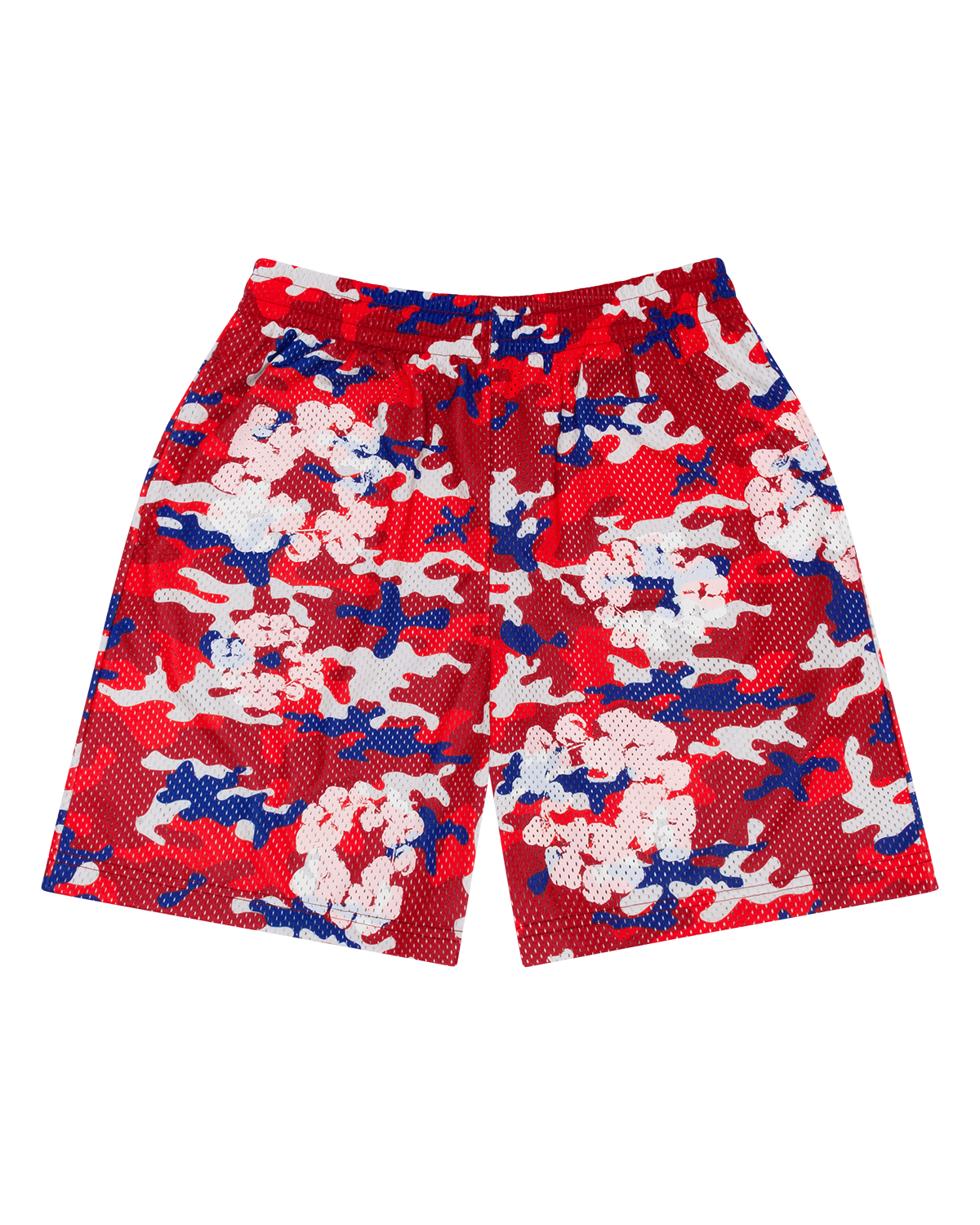Camo Cotton Wreath Mesh Shorts Red