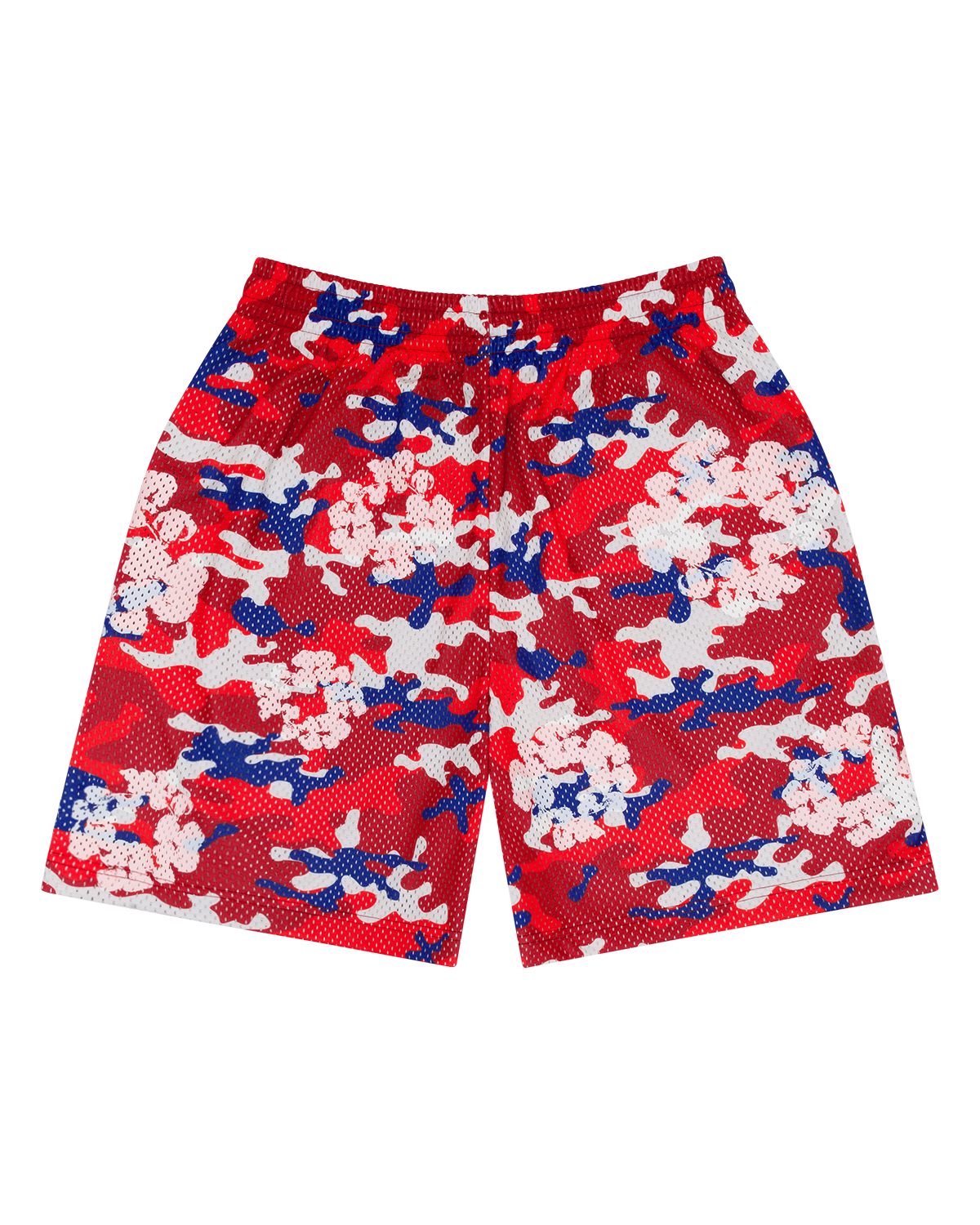 Camo Cotton Wreath Mesh Shorts Red