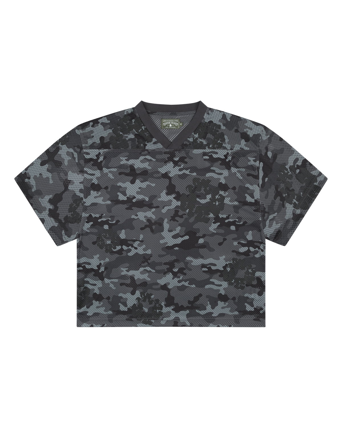 Camo Cotton Wreath Mesh Football Top Black
