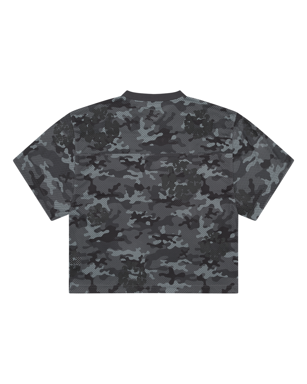 Camo Cotton Wreath Mesh Football Top Black