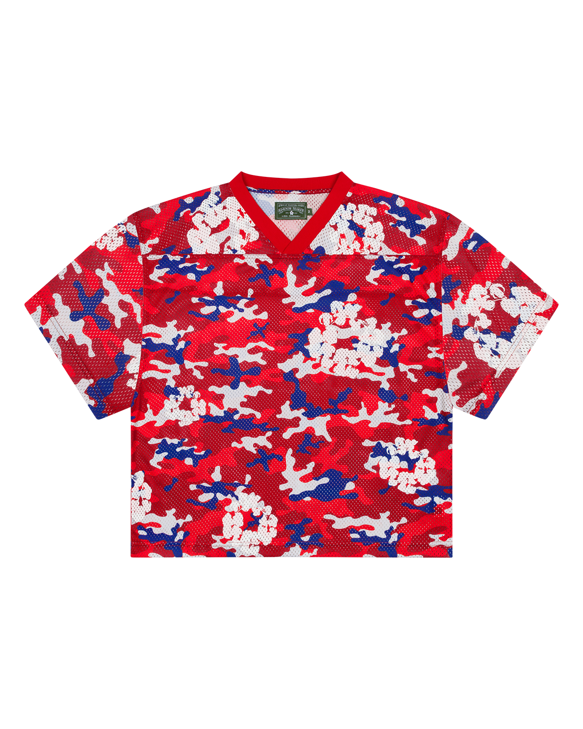 Camo Cotton Wreath Mesh Football Top Red