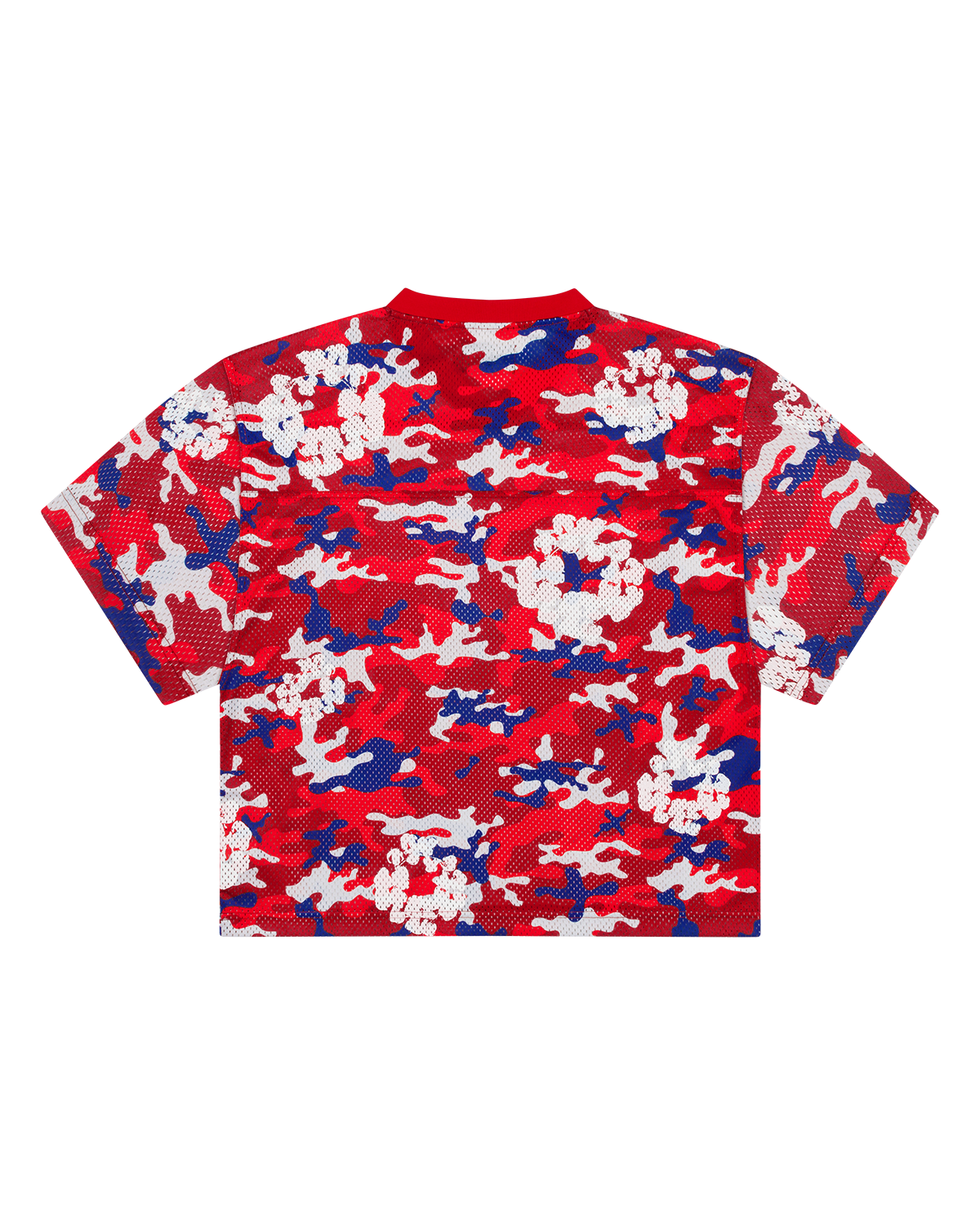 Camo Cotton Wreath Mesh Football Top Red