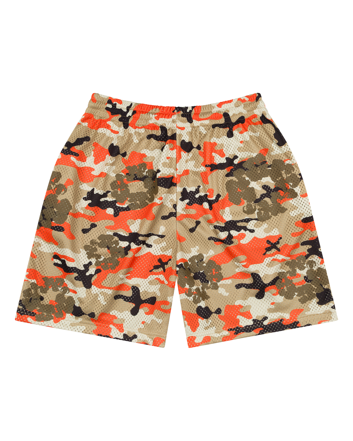 Camo Cotton Wreath Mesh Shorts Brown