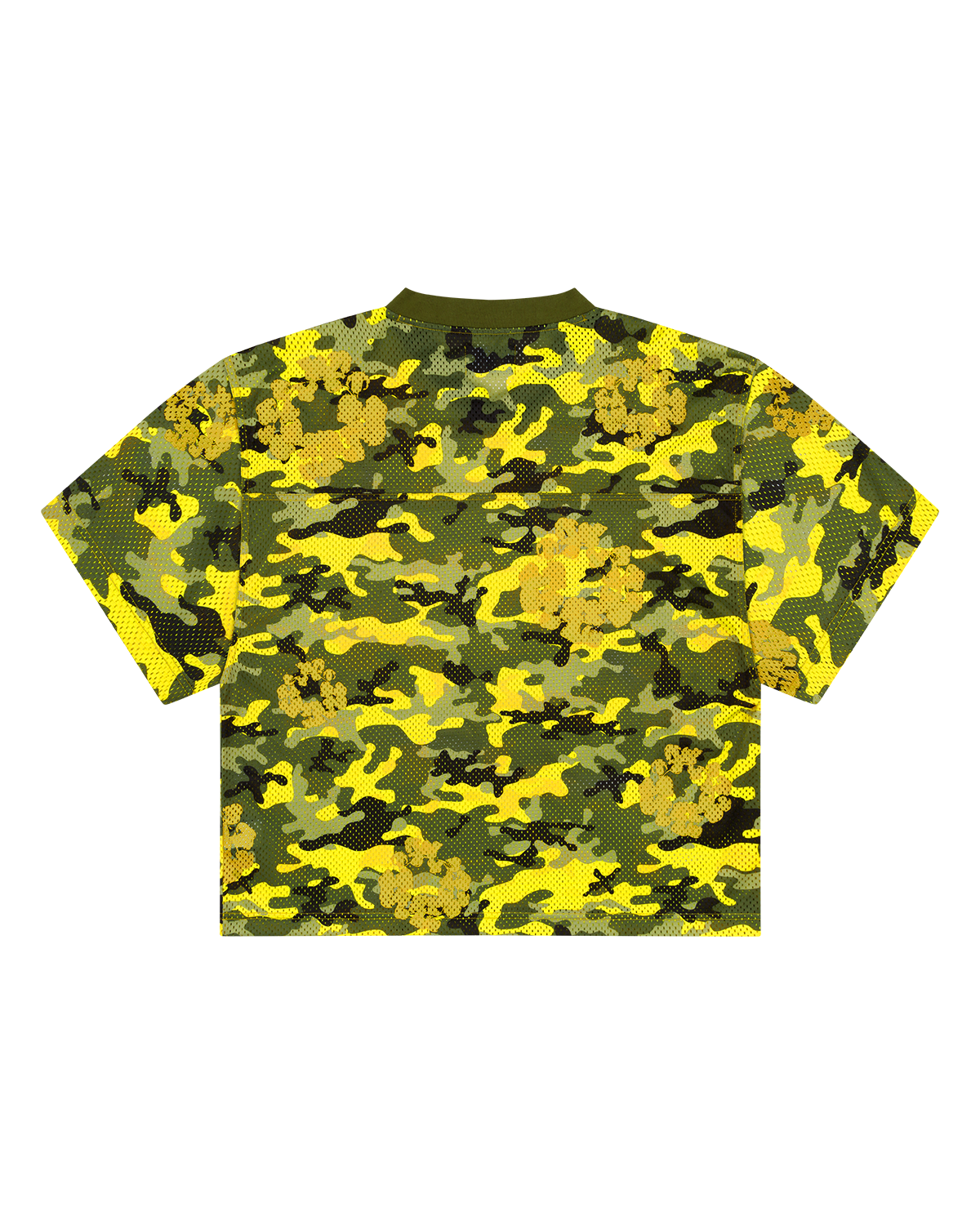 Camo Cotton Wreath Mesh Football Top Yellow