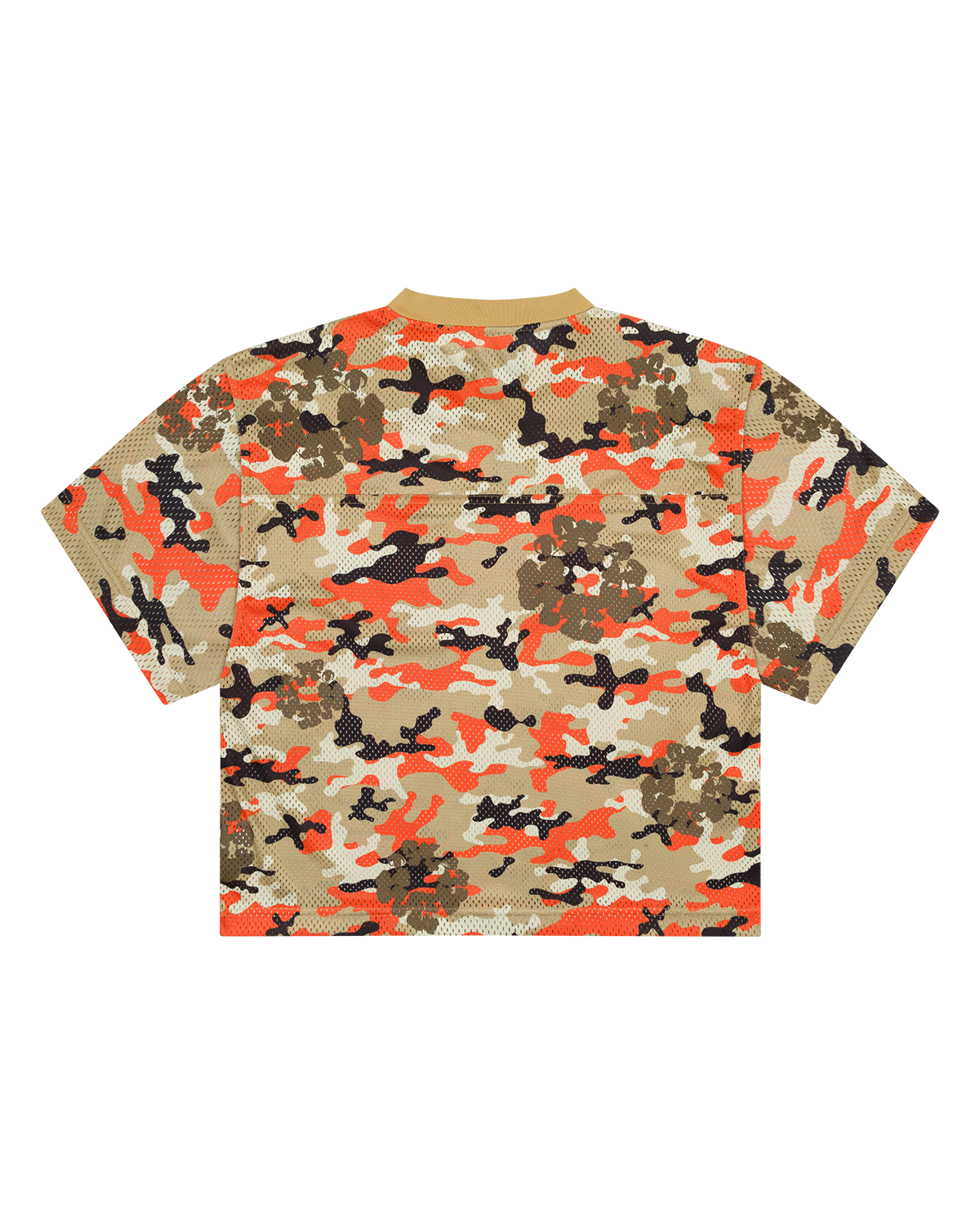 Camo Cotton Wreath Mesh Football Top Brown