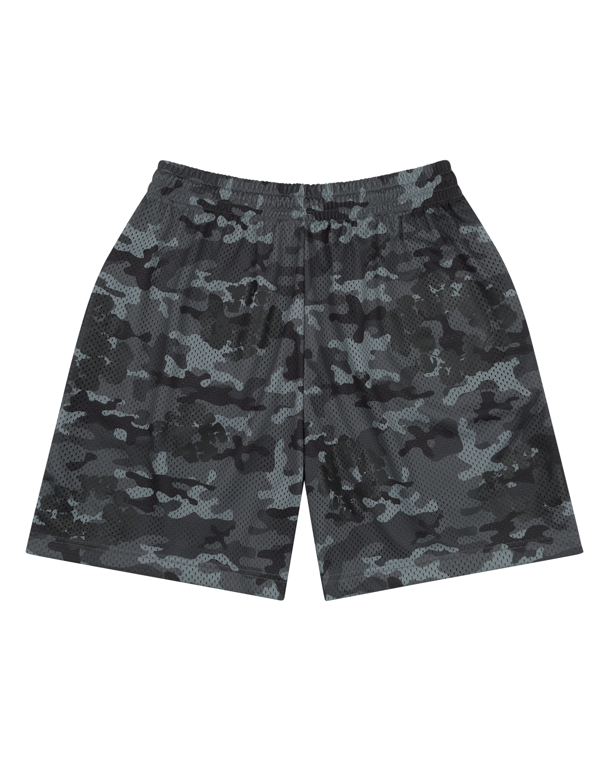 Camo Cotton Wreath Mesh Shorts Black