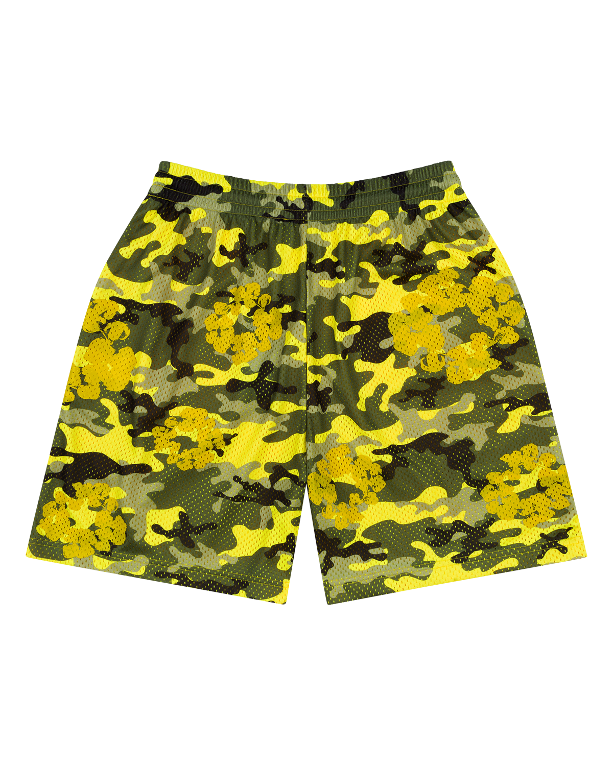 Camo Cotton Wreath Mesh Shorts Yellow