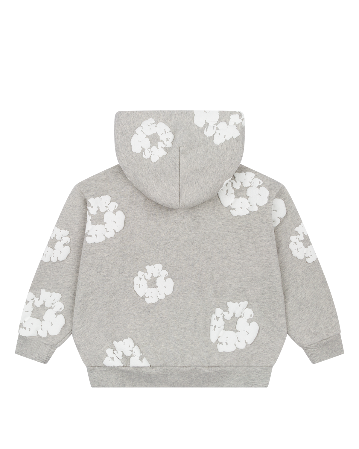 Kids Cotton Wreath Zip Hoodie Grey