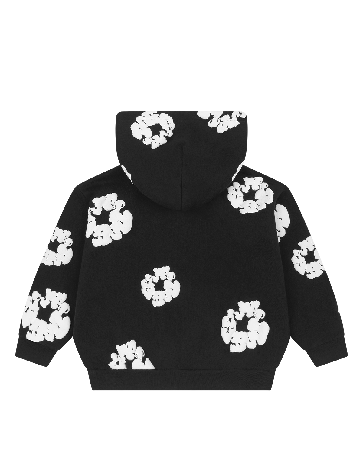 Kids Cotton Wreath Zip Hoodie Black