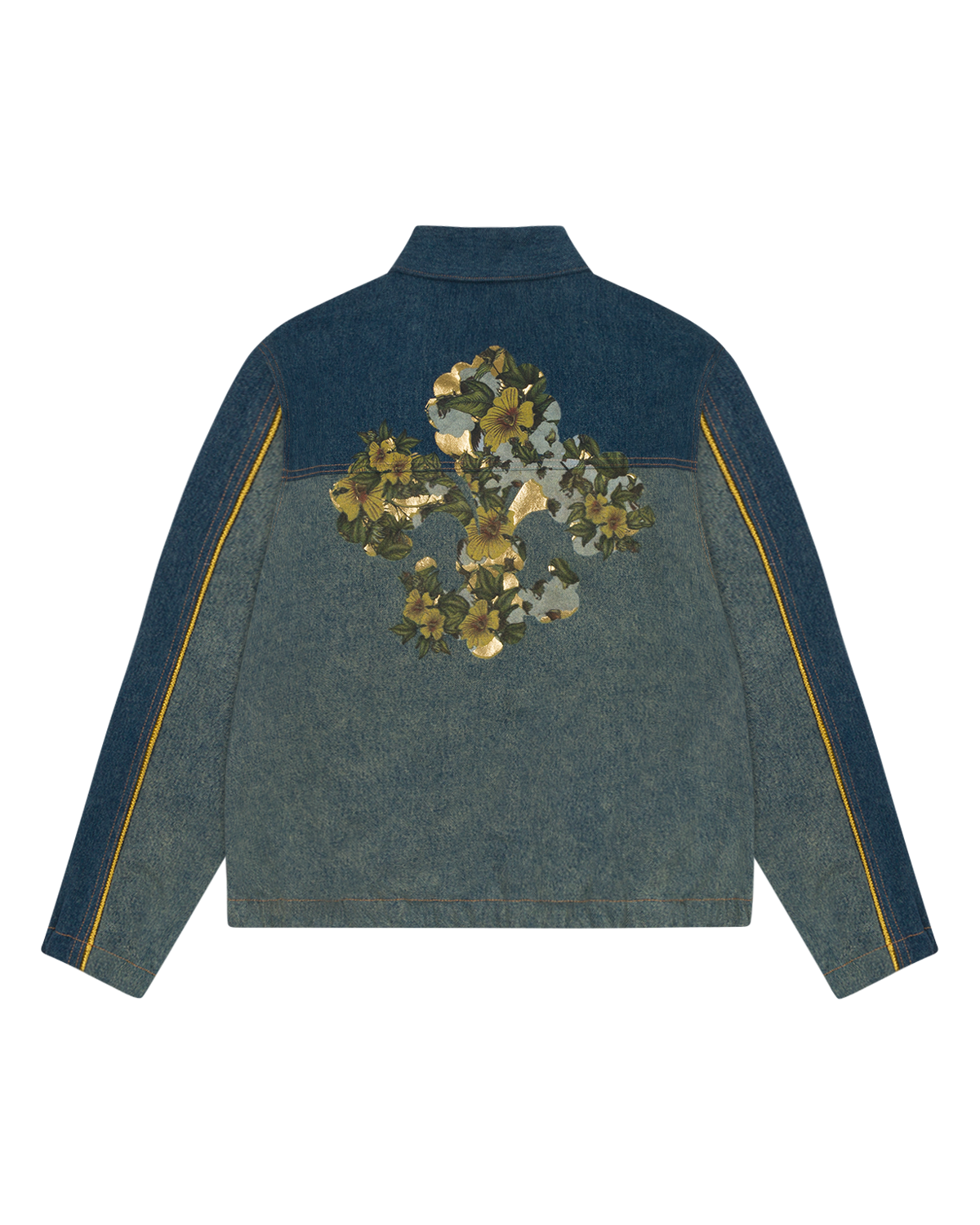 Cotton Fleur De-Lis Denim Track Jacket