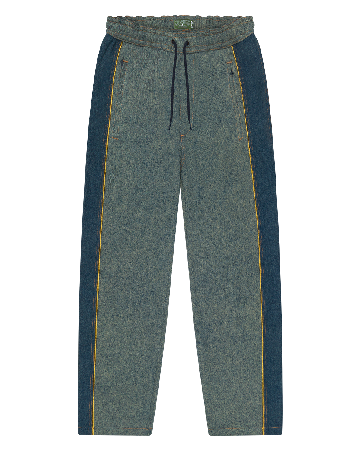 Cotton Fleur De-Lis Denim Track Pants