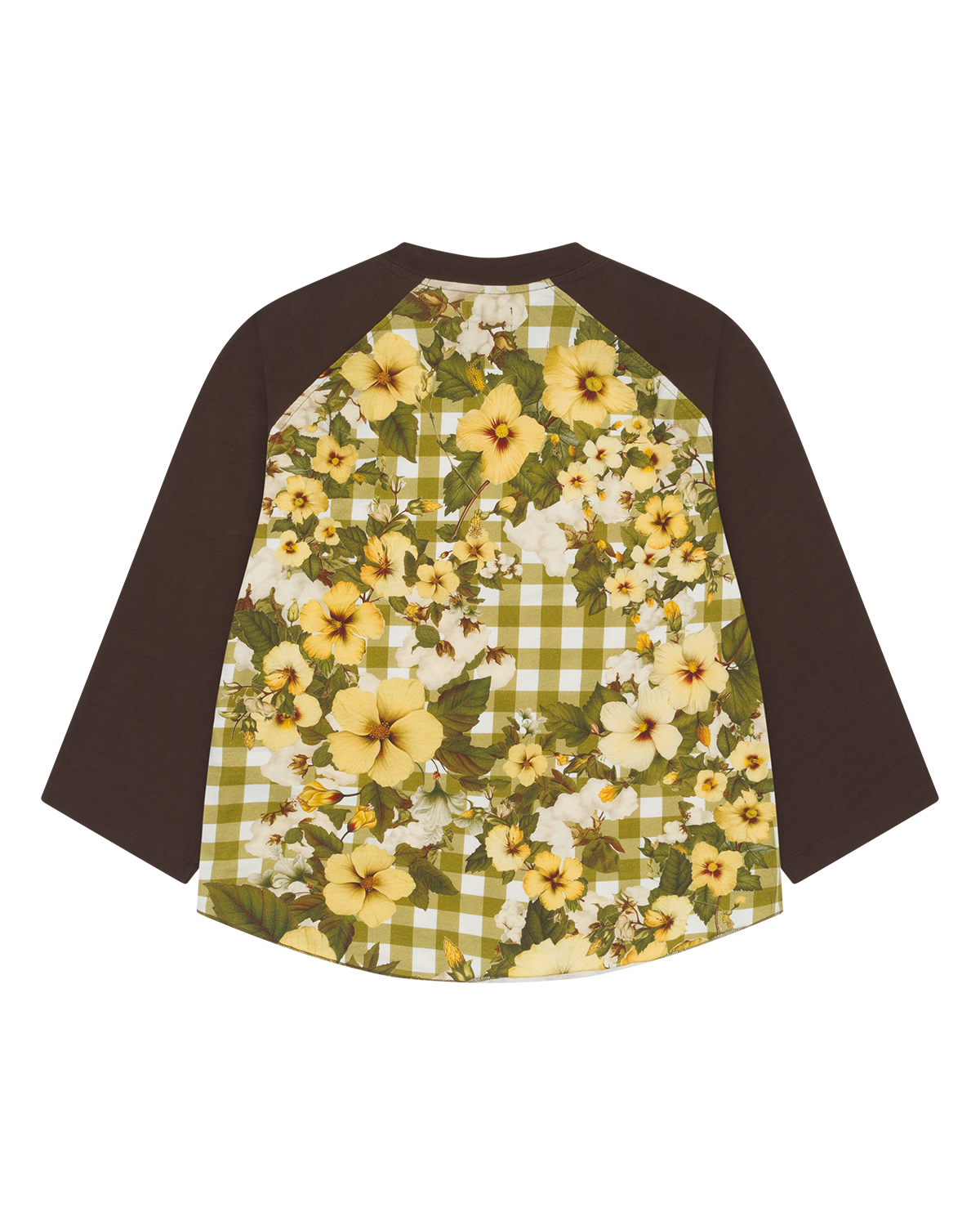 Cotton Gingham Baseball Tee