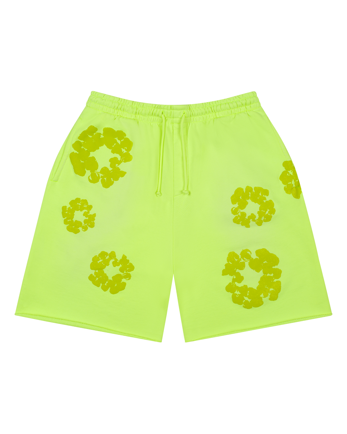 Mono Cotton Wreath Sweat Shorts Neon Green