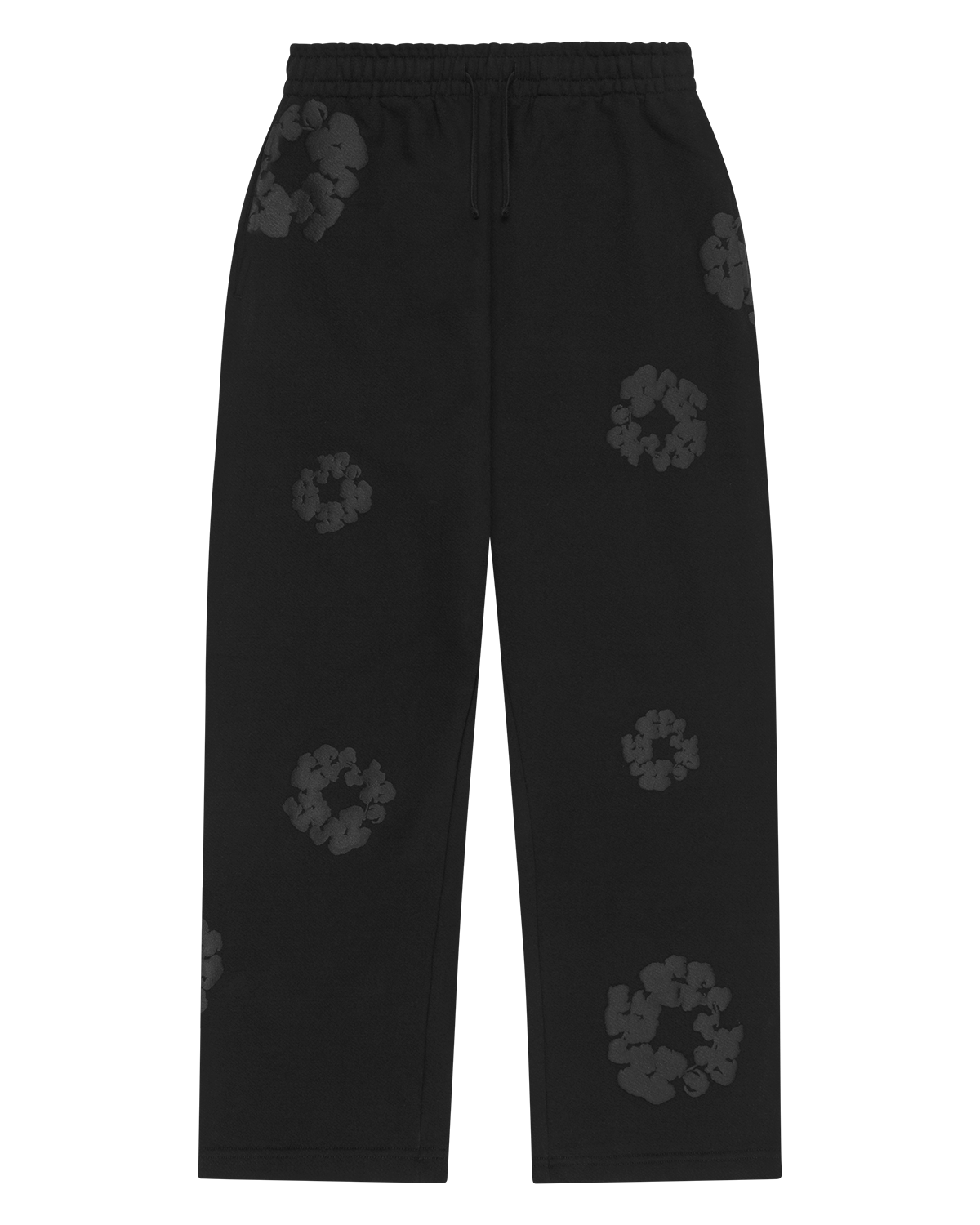 Mono Cotton Wreath Baggy Sweatpants Black