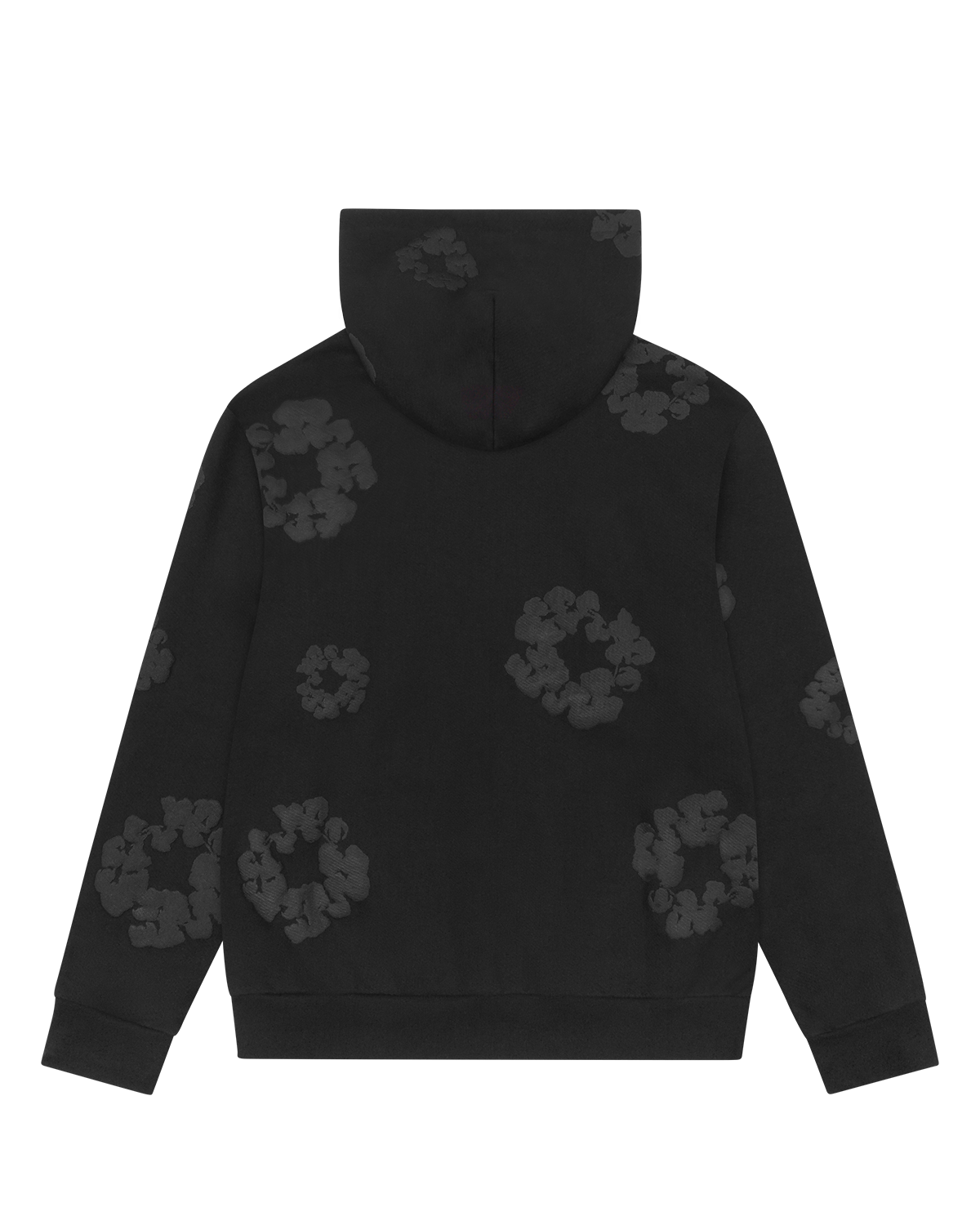 Mono Cotton Wreath Zip Hoodie Black