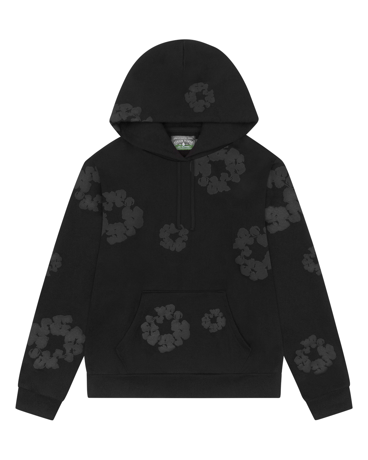 Mono Cotton Wreath Hoodie Black