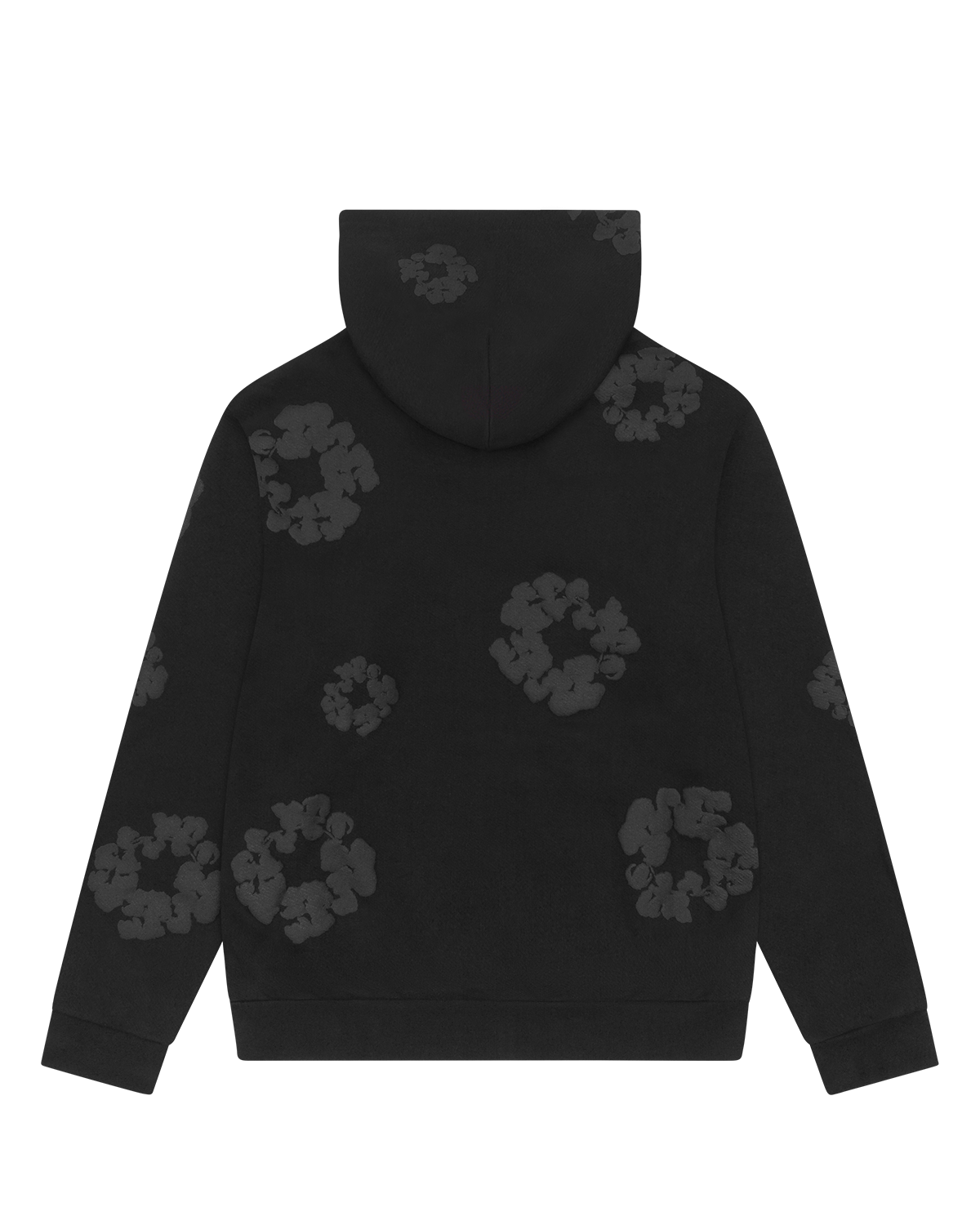 Mono Cotton Wreath Hoodie Black