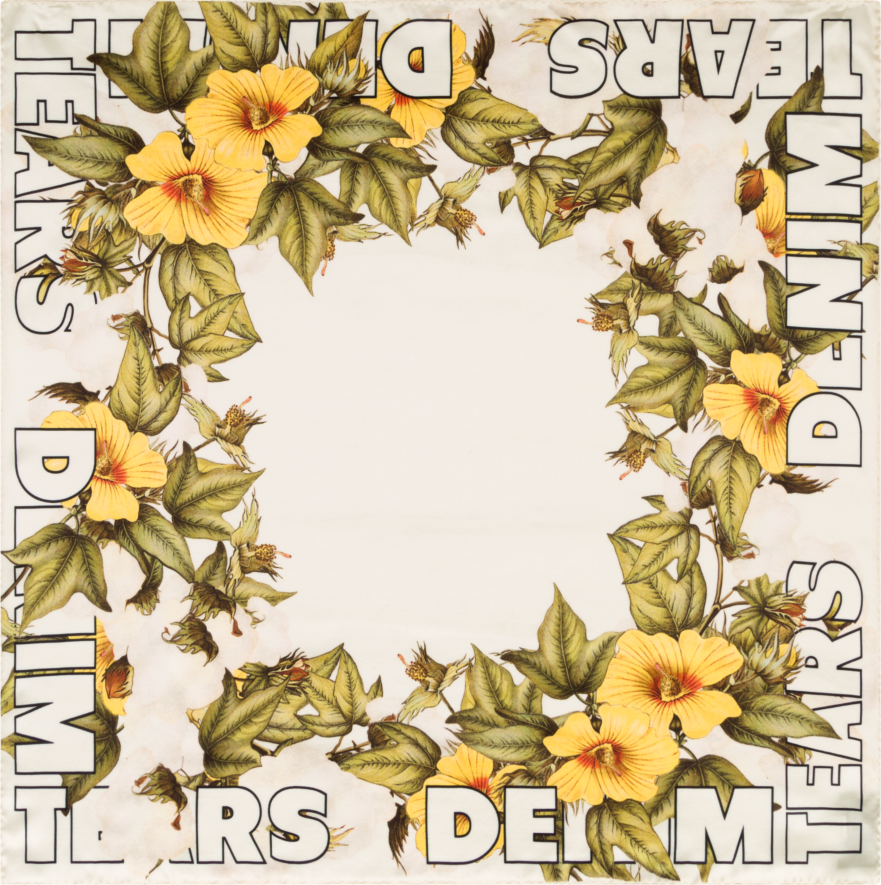 Cotton Floral Logo Silk Scarf