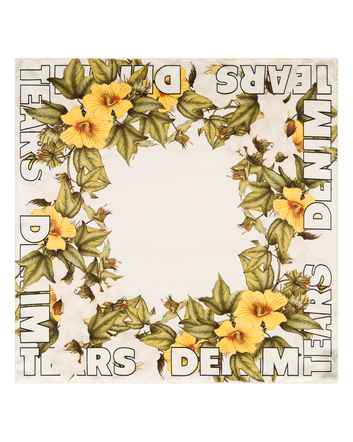 Cotton Floral Logo Silk Scarf