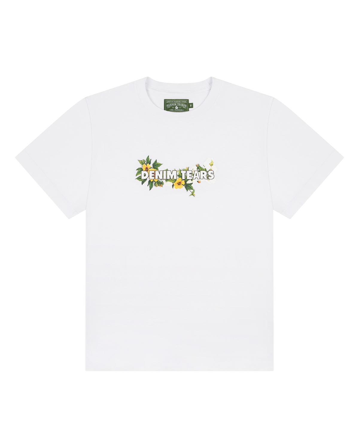 Cotton Floral Logo Tee White