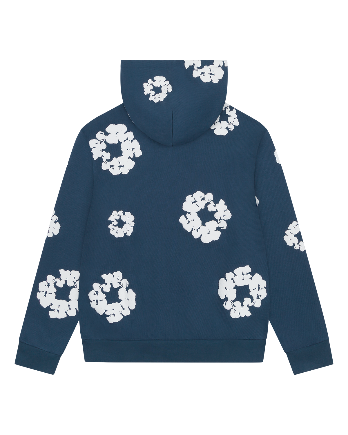 Cotton Wreath Zip Hoodie Navy