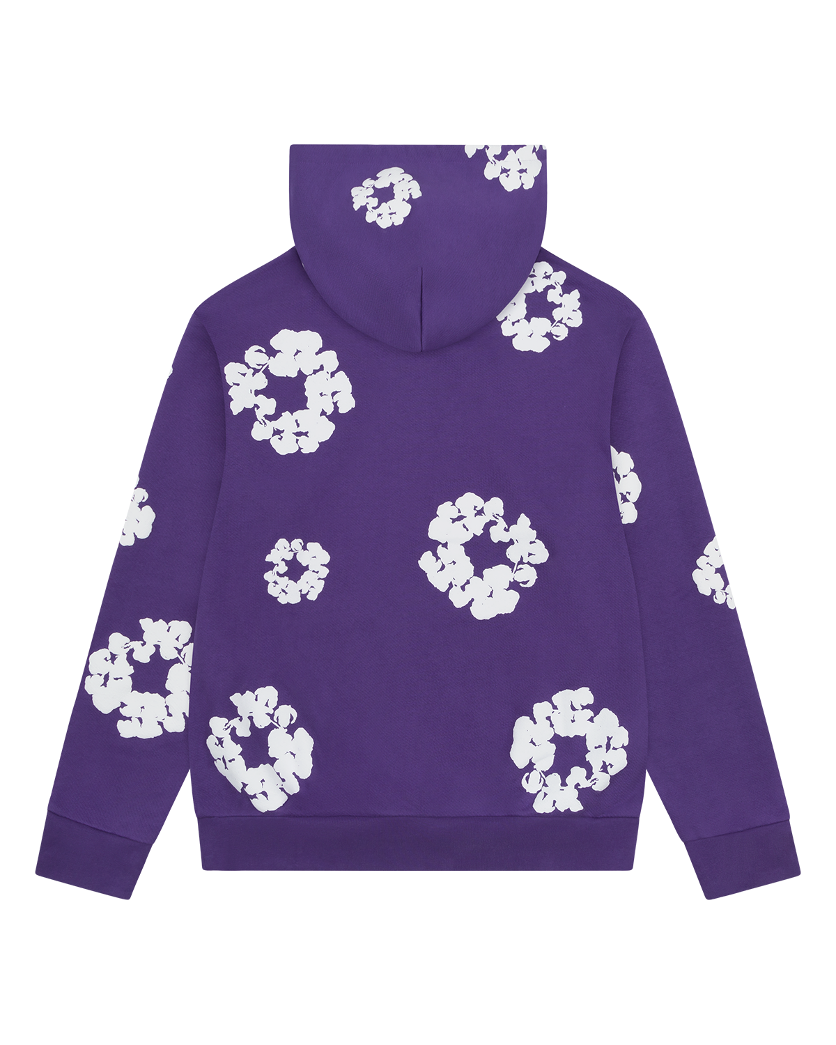 Cotton Wreath Zip Hoodie Purple
