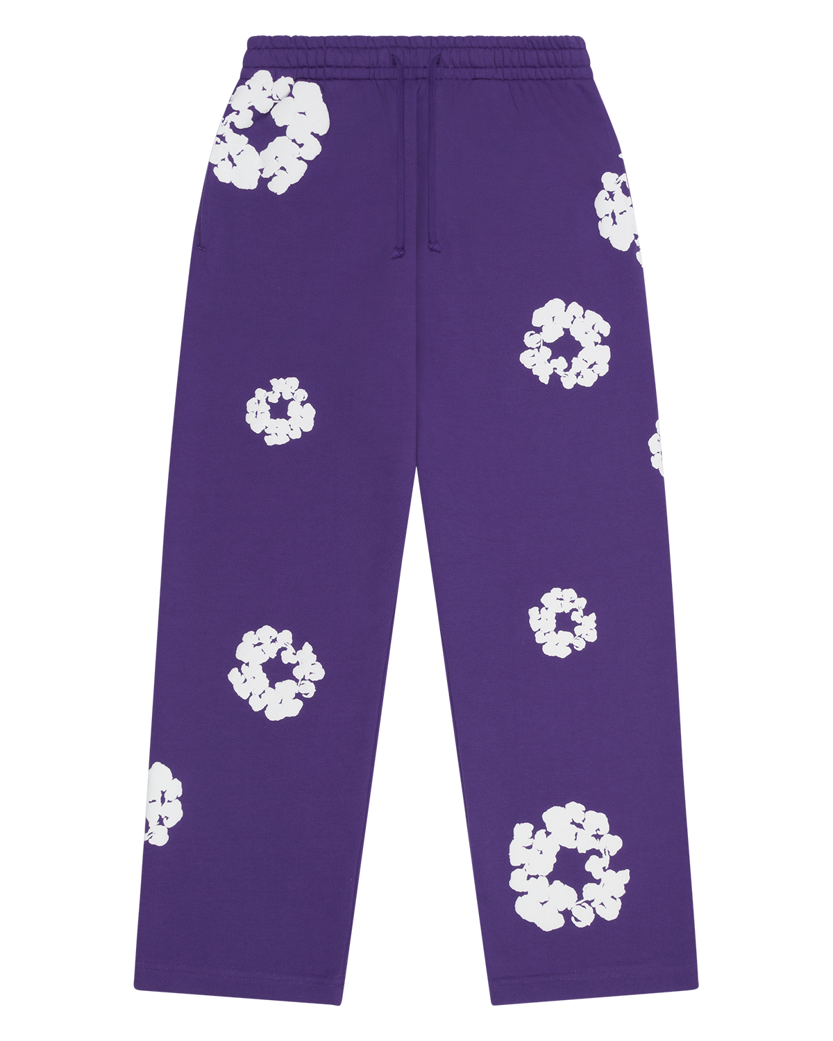 Cotton Wreath Baggy Sweatpants Purple