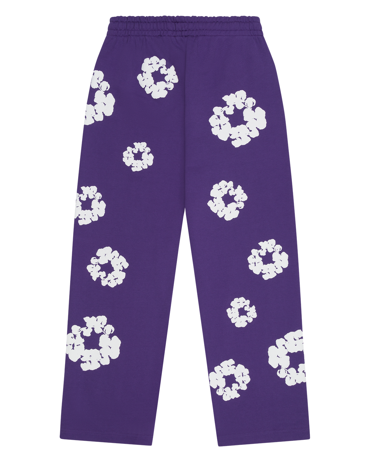 Cotton Wreath Baggy Sweatpants Purple