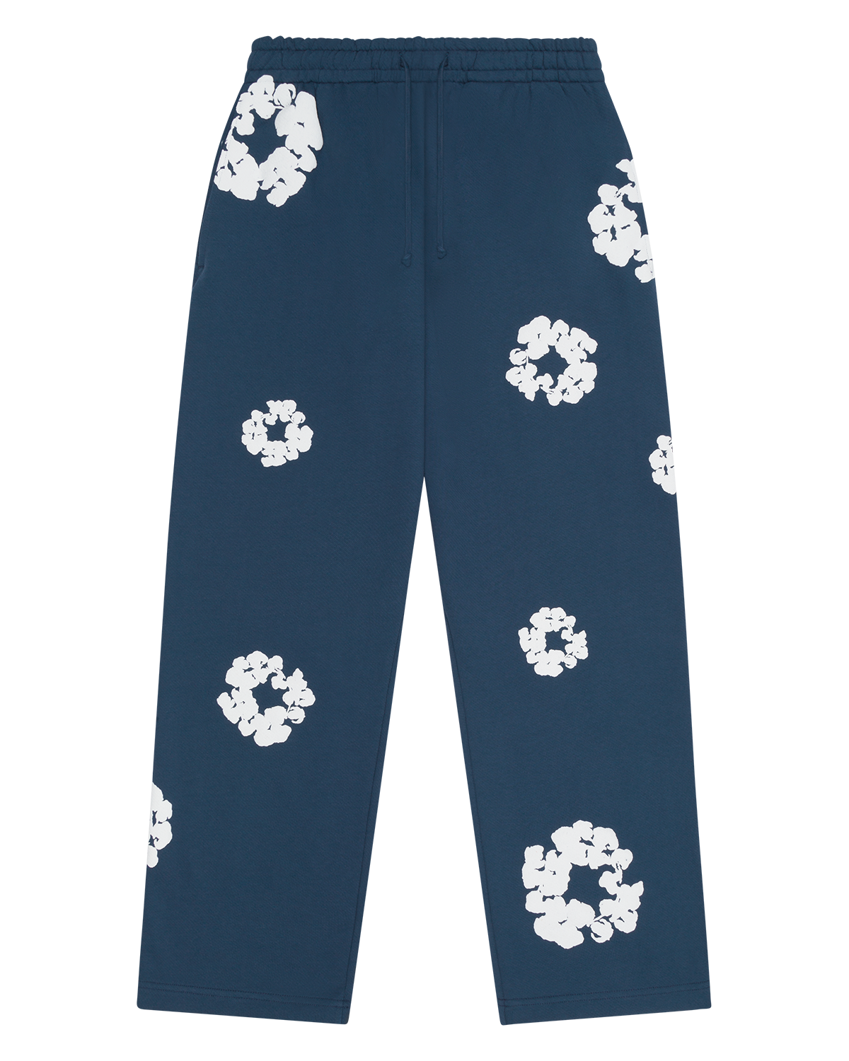 Cotton Wreath Baggy Sweatpants Navy