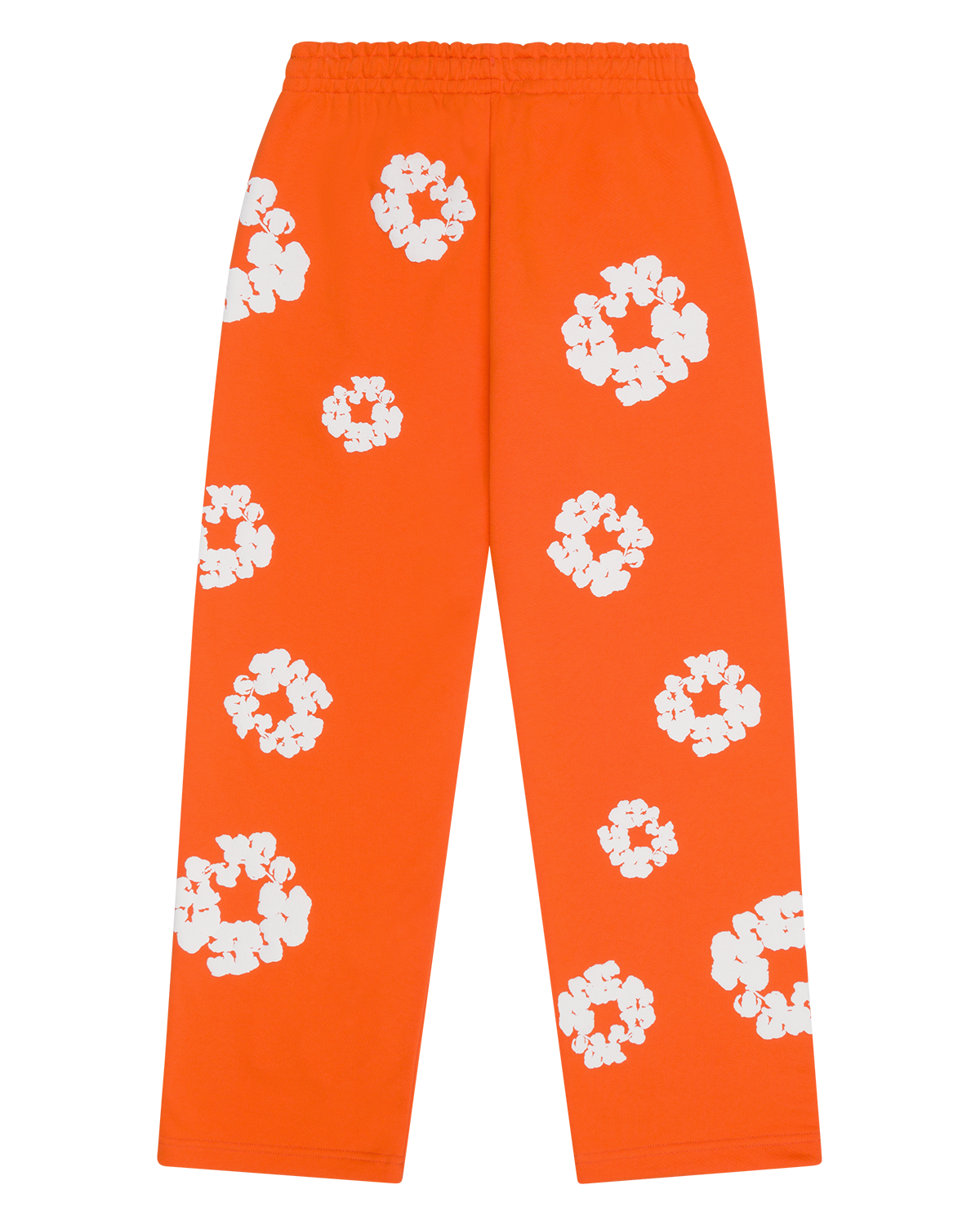 Cotton Wreath Baggy Sweatpants Orange