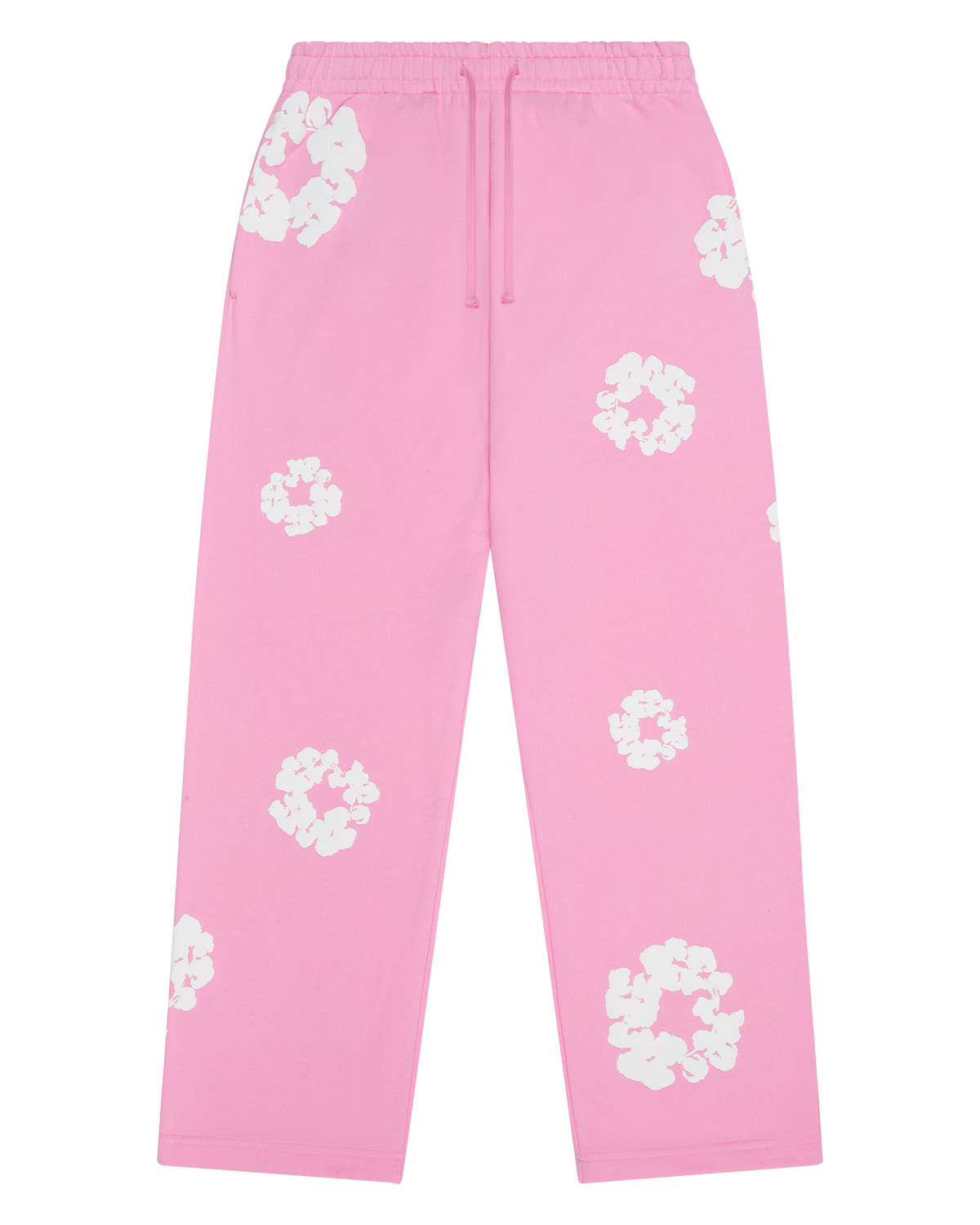 Cotton Wreath Baggy Sweatpants Pink