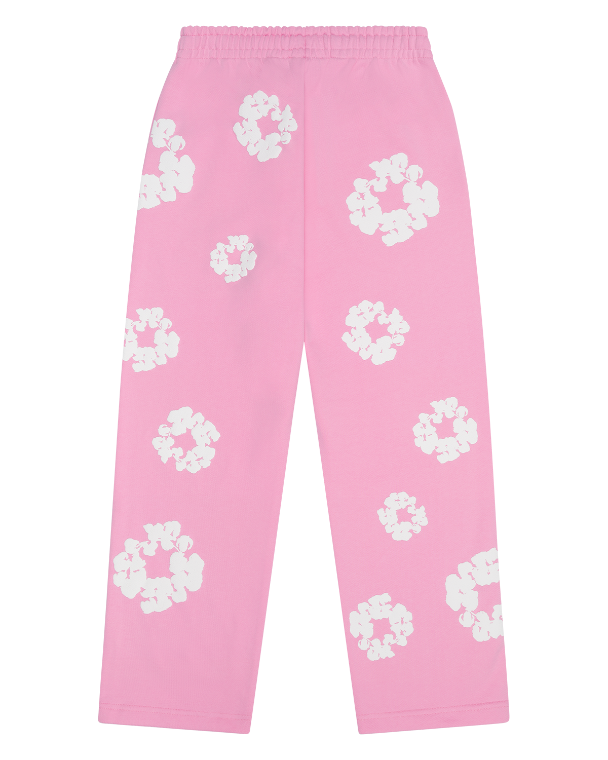 Cotton Wreath Baggy Sweatpants Pink