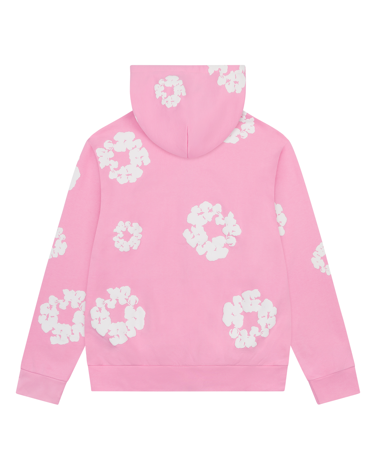 Cotton Wreath Zip Hoodie Pink