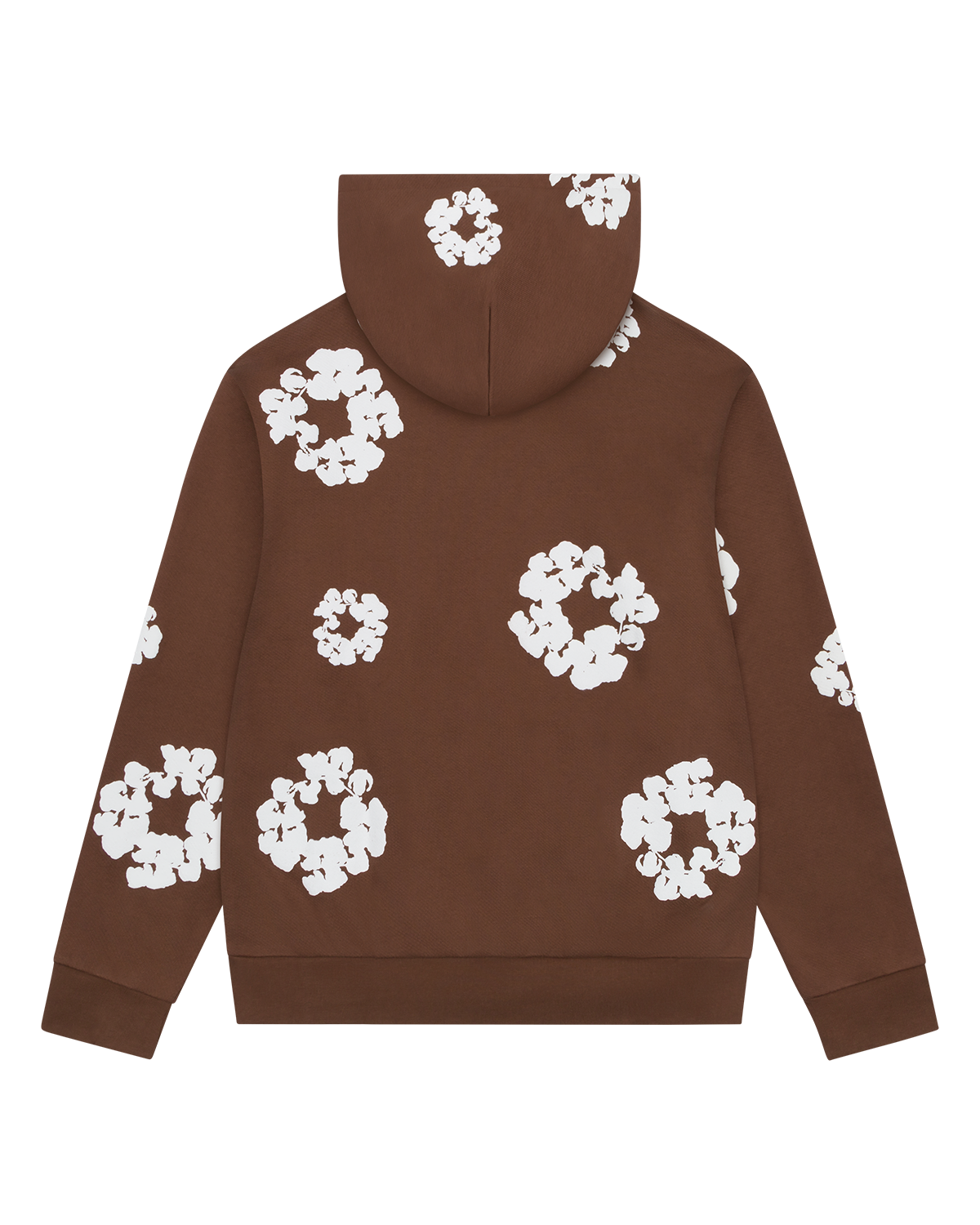 Cotton Wreath Zip Hoodie Brown