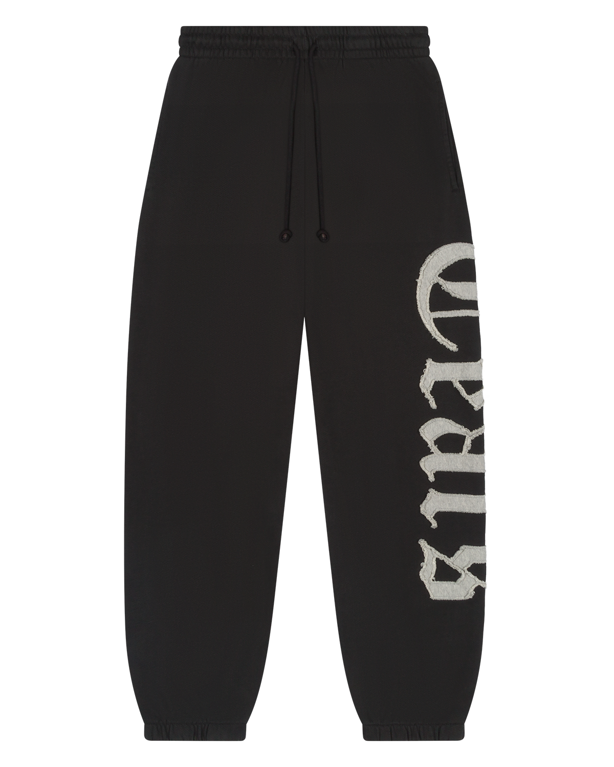 Tears Cut Out Sweatpants Charcoal