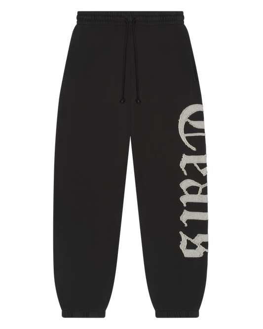 Tears Cut Out Sweatpants Charcoal