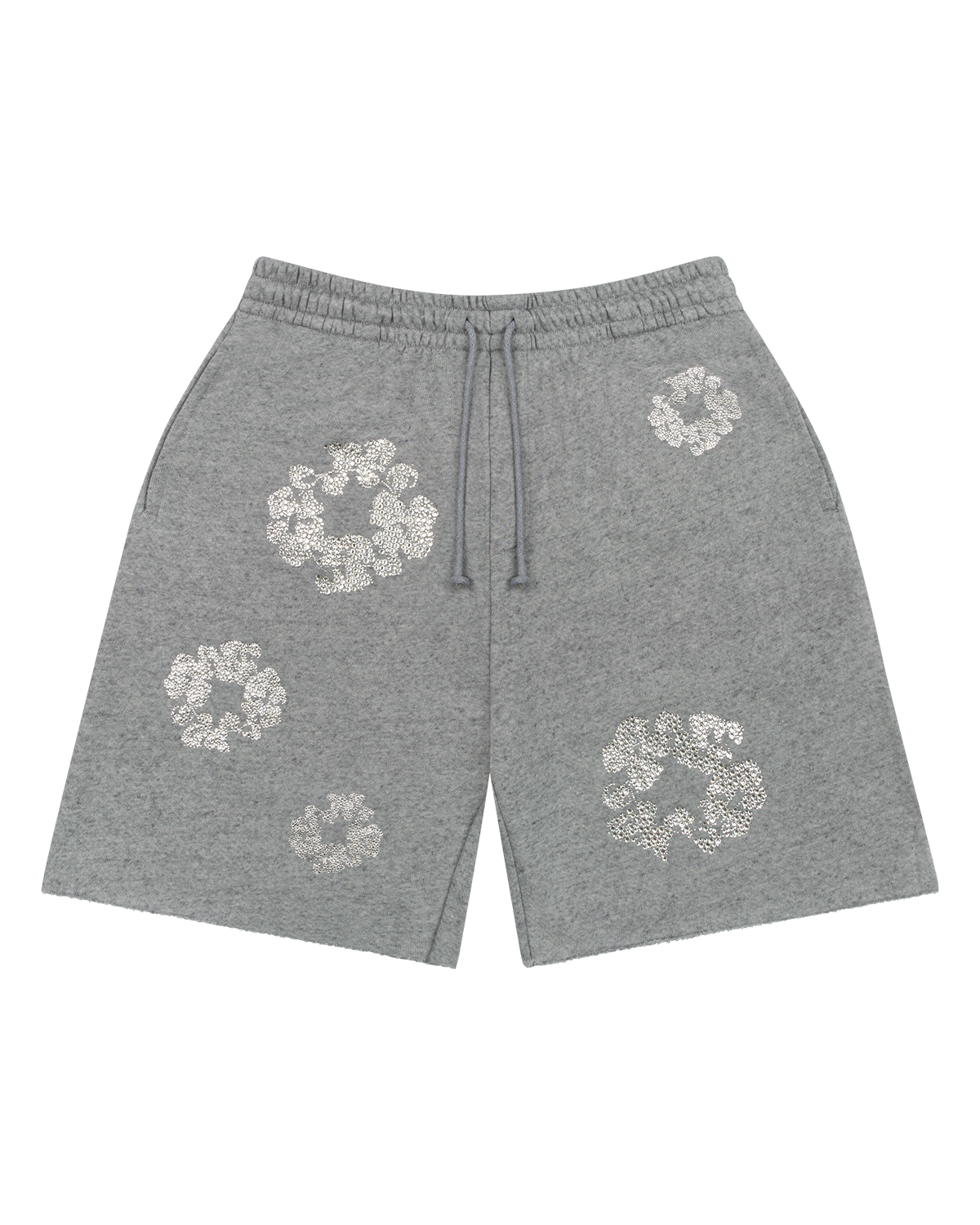 Cashmere Swarovski Cotton Wreath Shorts Grey