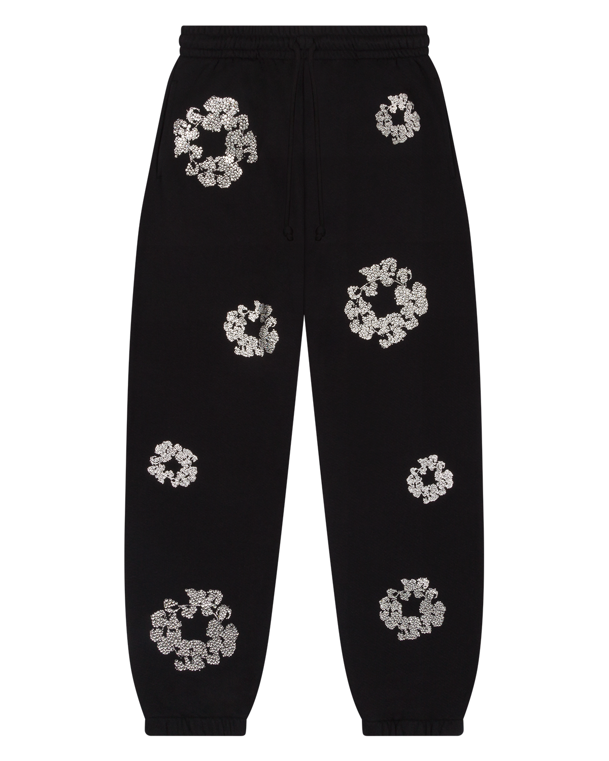Cashmere Swarovski Cotton Wreath Sweatpants Black