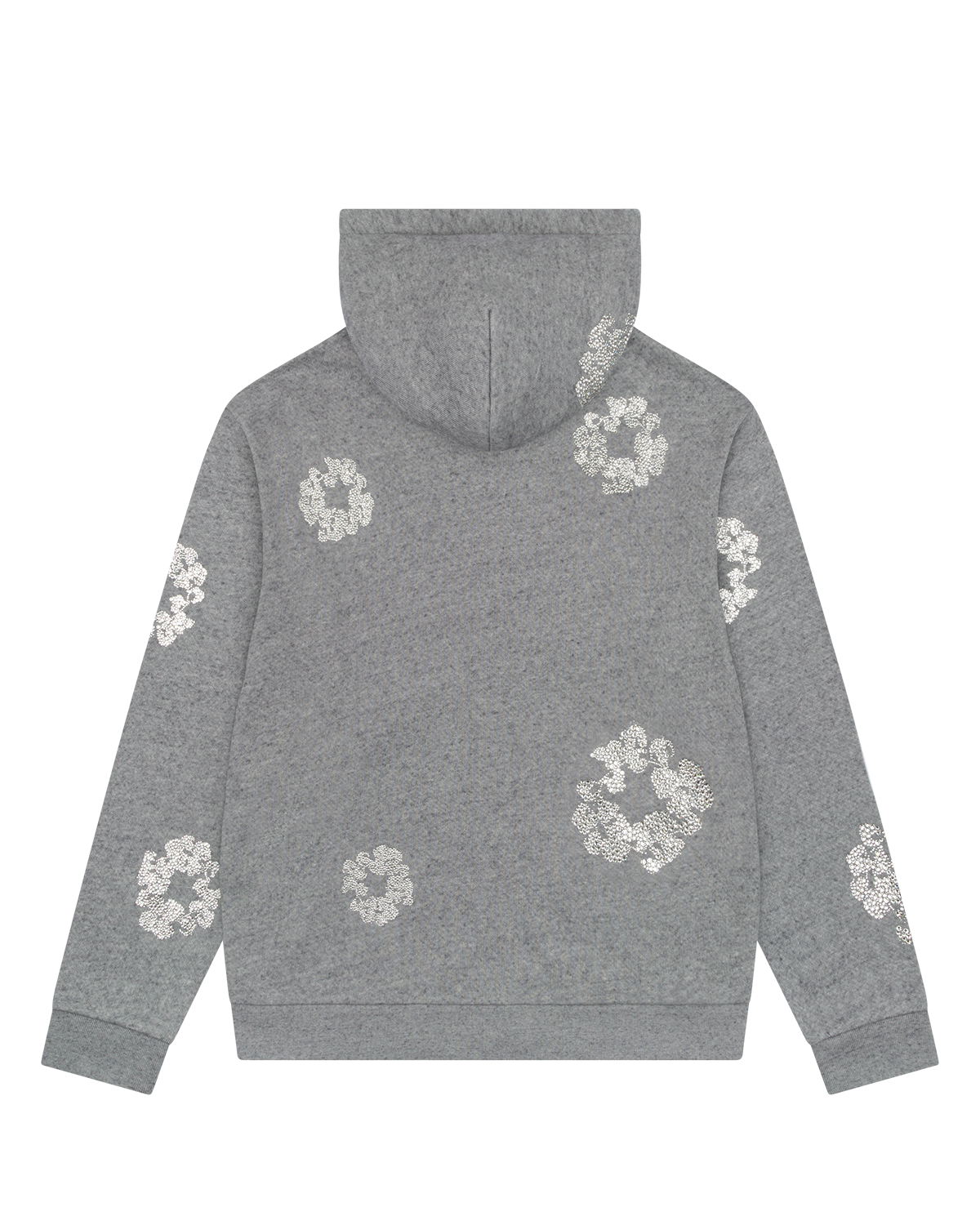 Cashmere Swarovski Cotton Wreath Zip Hoodie Grey