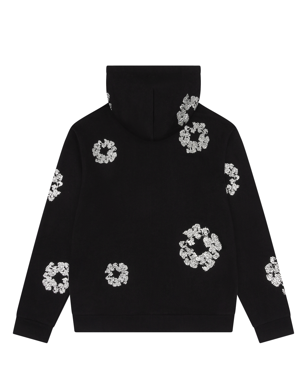 Cashmere Swarovski Cotton Wreath Zip Hoodie Black