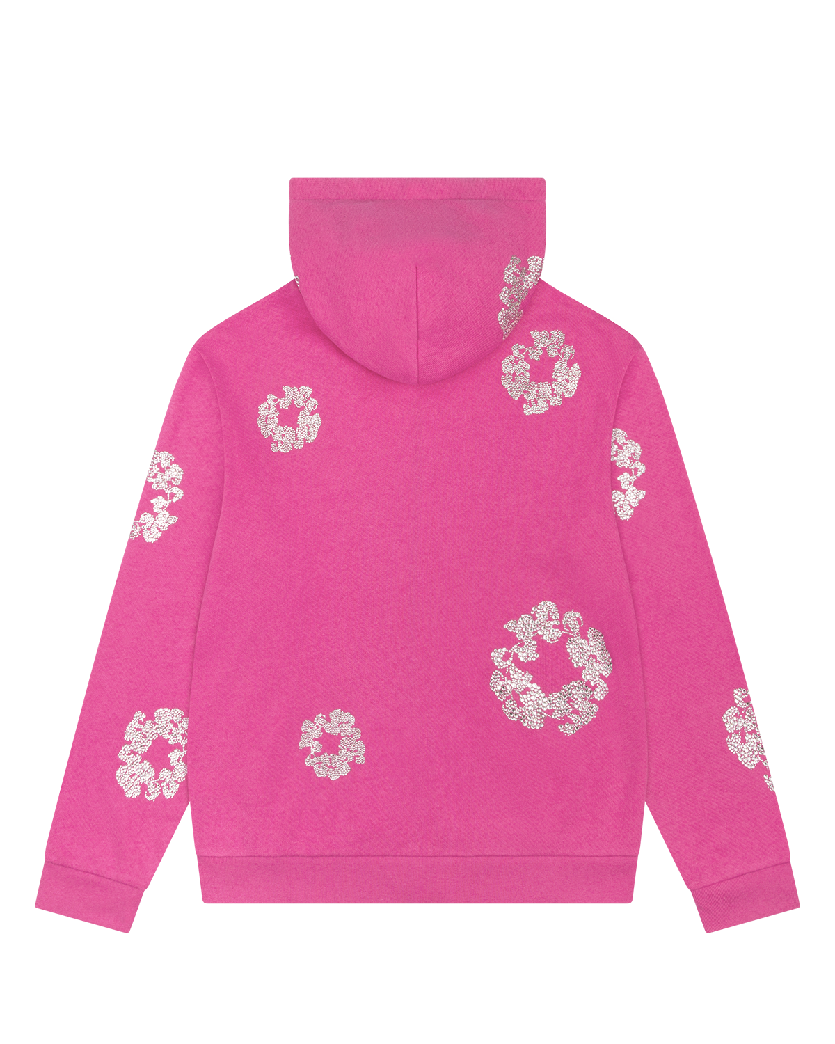 Cashmere Swarovski Cotton Wreath Zip Hoodie Pink