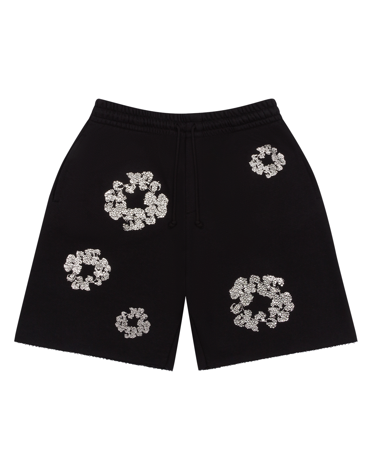 Cashmere Swarovski Cotton Wreath Shorts Black