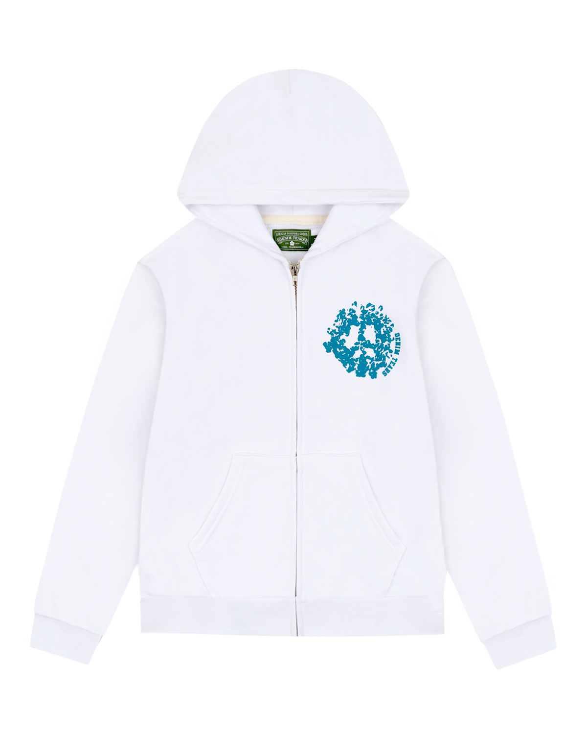 Denim University Zip Hoodie White