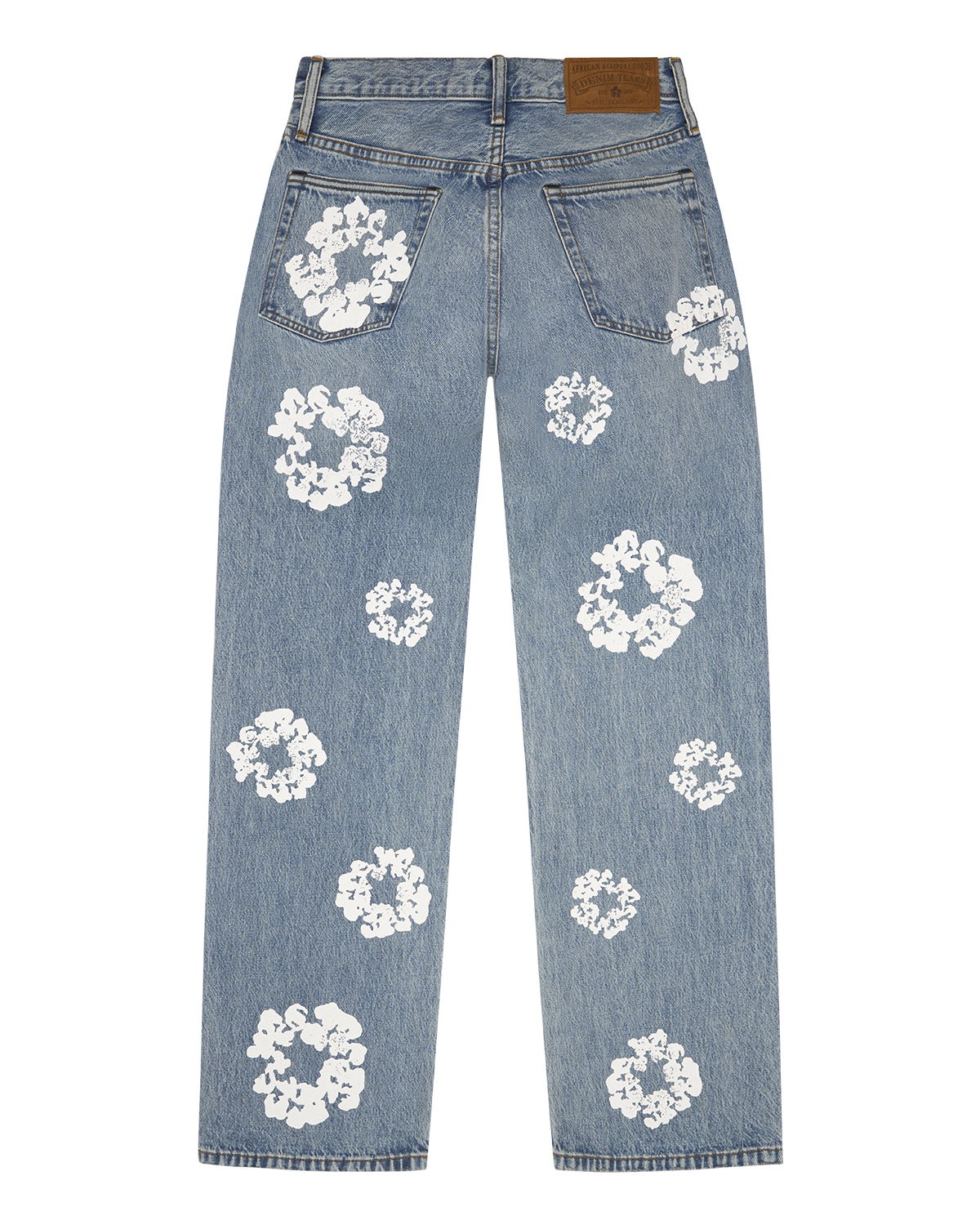 Baggy Cotton Wreath Denim Pant Light Wash