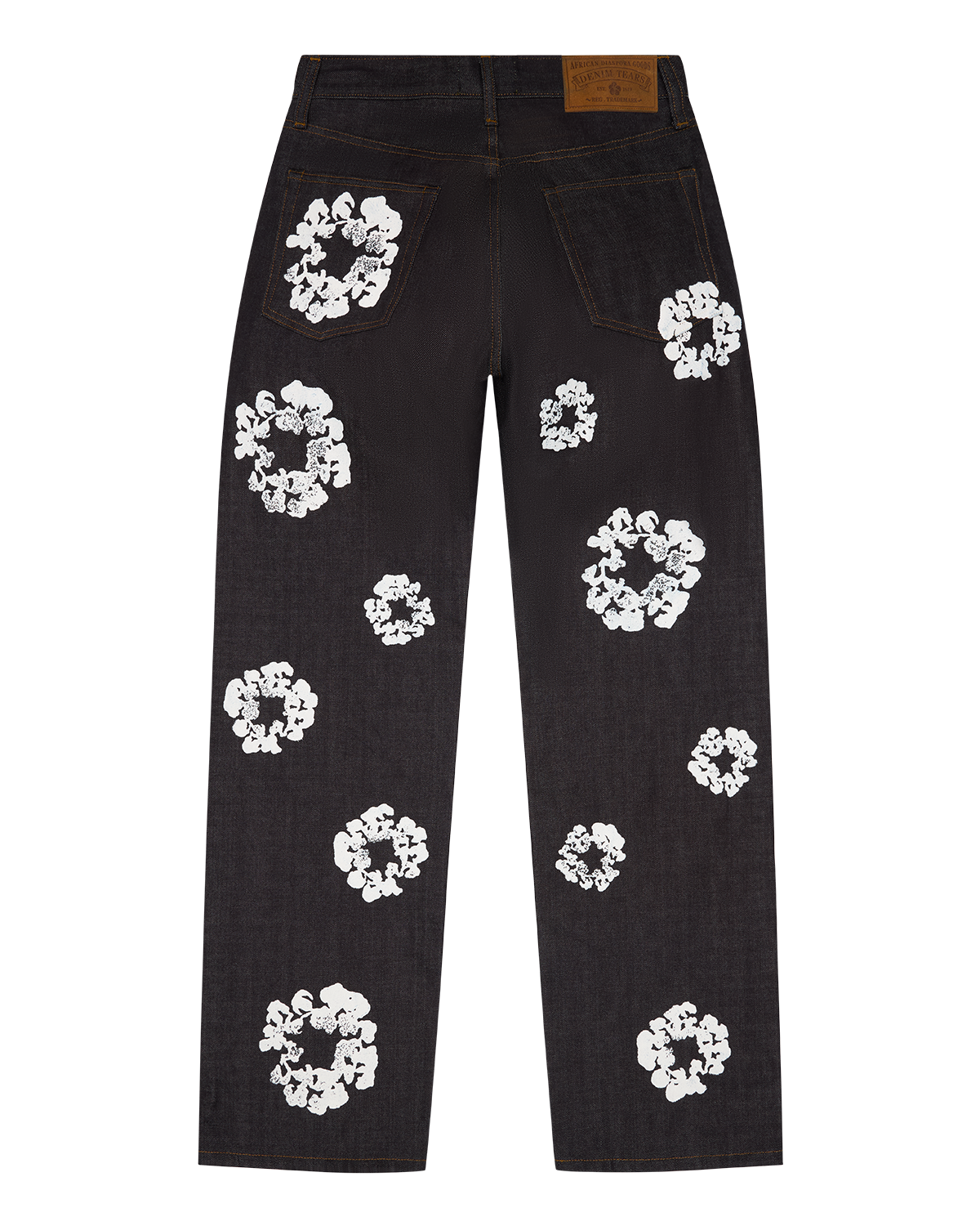 Baggy Cotton Wreath Denim Pant Selvedge