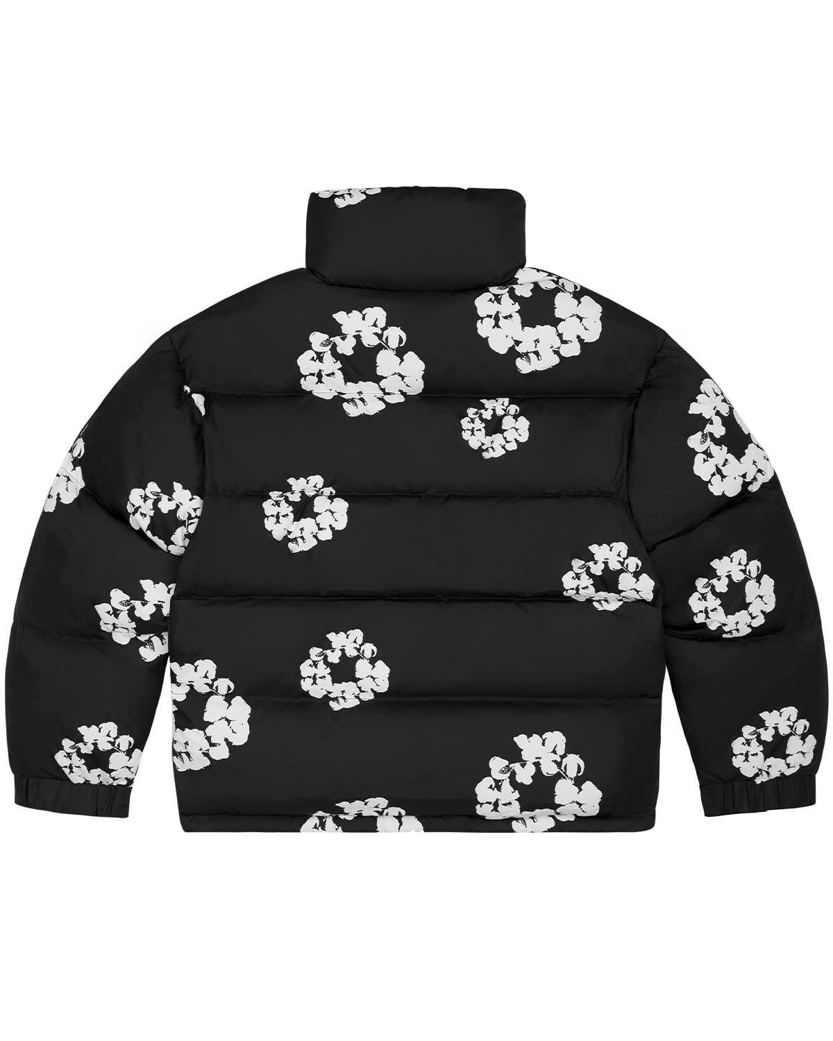 Cotton Wreath Puffer Jacket Black