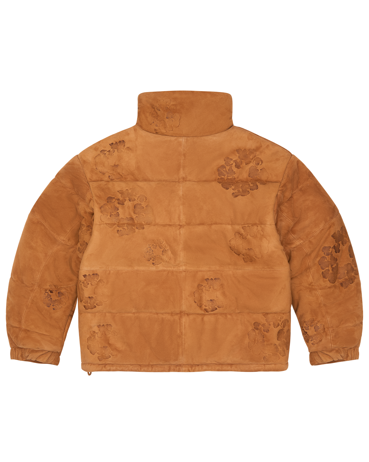 Embossed Leather Wreath Puffer Brown