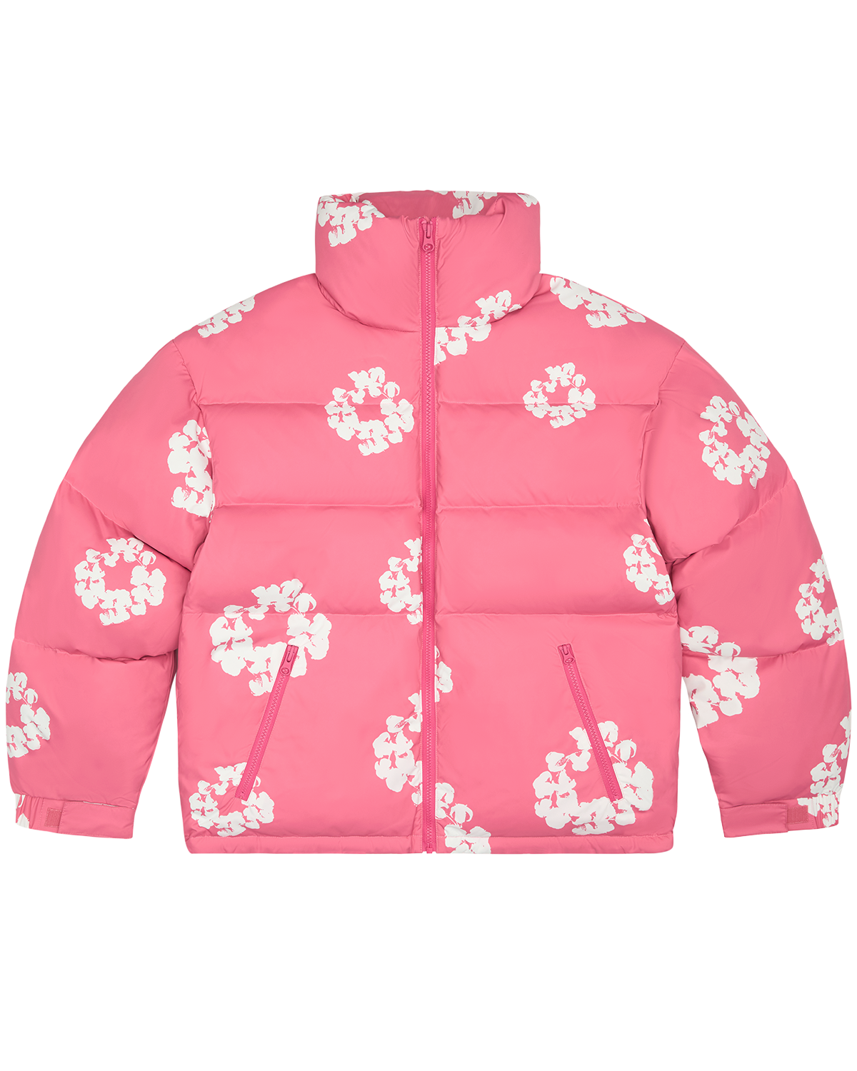 Cotton Wreath Puffer Jacket Pink