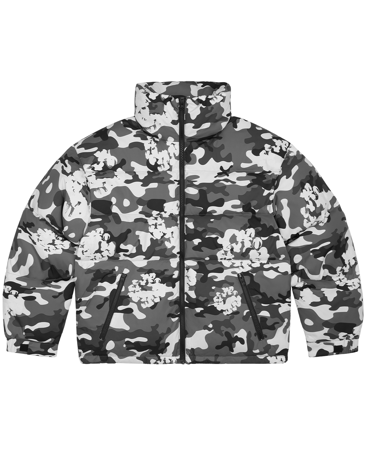 Cotton Wreath Puffer Jacket White Camo