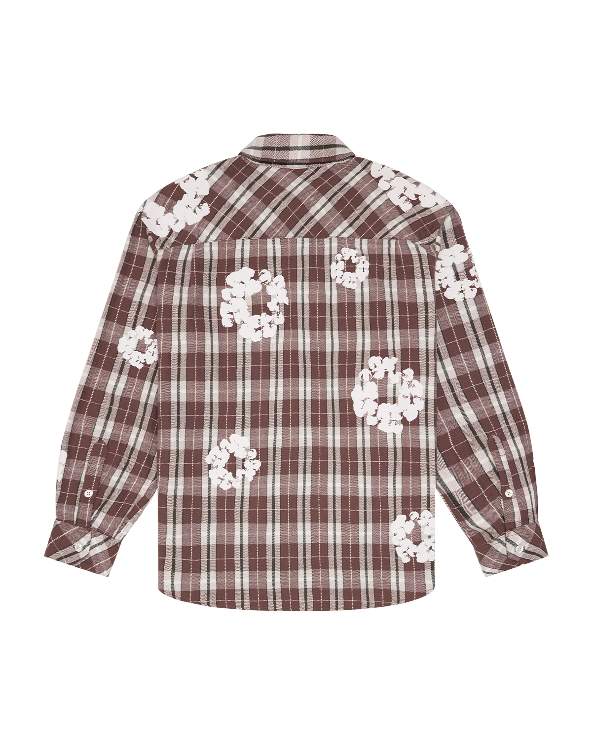 Cotton Wreath Flannel Shirt Brown Plaid